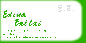 edina ballai business card